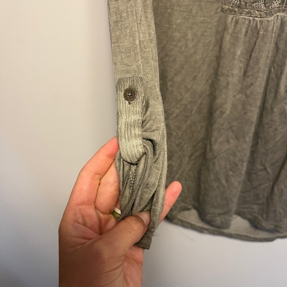Knox Rose NWT Stonewash Grey Peasant Top Sz XS - Picture 4 of 8